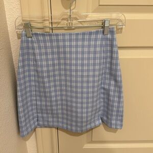 Brandy Melville blue and white plaid skirt. Size small.